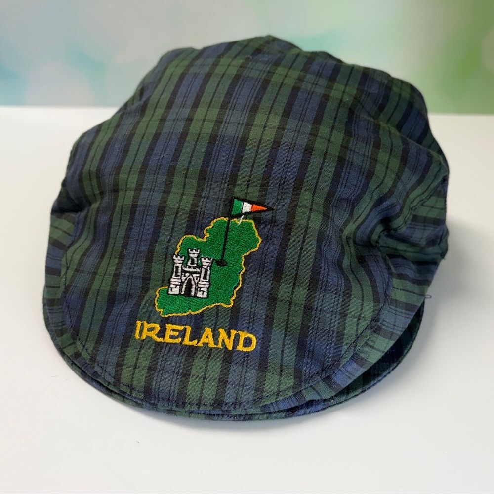 Shandon Tartan Cap with Ireland Embroidery, Size M